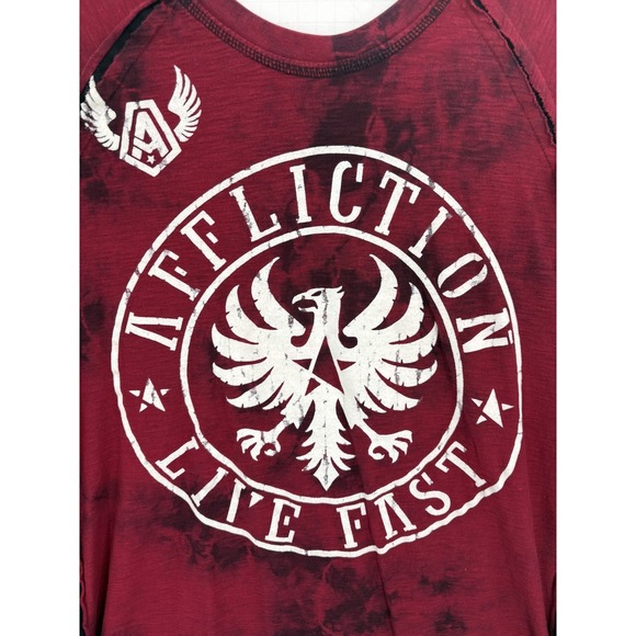 Affliction Other - Affliction Live Fast Y2K Spell Out Wings Skull VTG Long Sleeve T Shirt, M, USA!